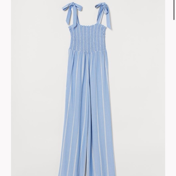 H&M Pants - H&m blue striped jumpsuit size 8 new with tags
